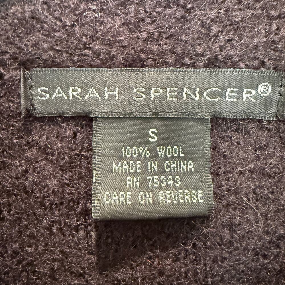 100% Wool Jacket Women's Small Chocolate Brown Button Up Pockets Vintage 90s - Picture 5 of 10